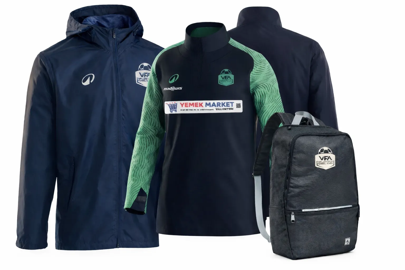 Ensemble officiel VFA : k-way, sweat et sac à dos